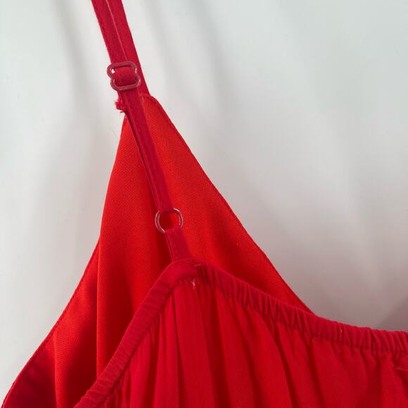 SHE + SKY Jumper Romper Size Large Red Embroidered Tassels Summer Beach Coastal - Picture 8 of 16